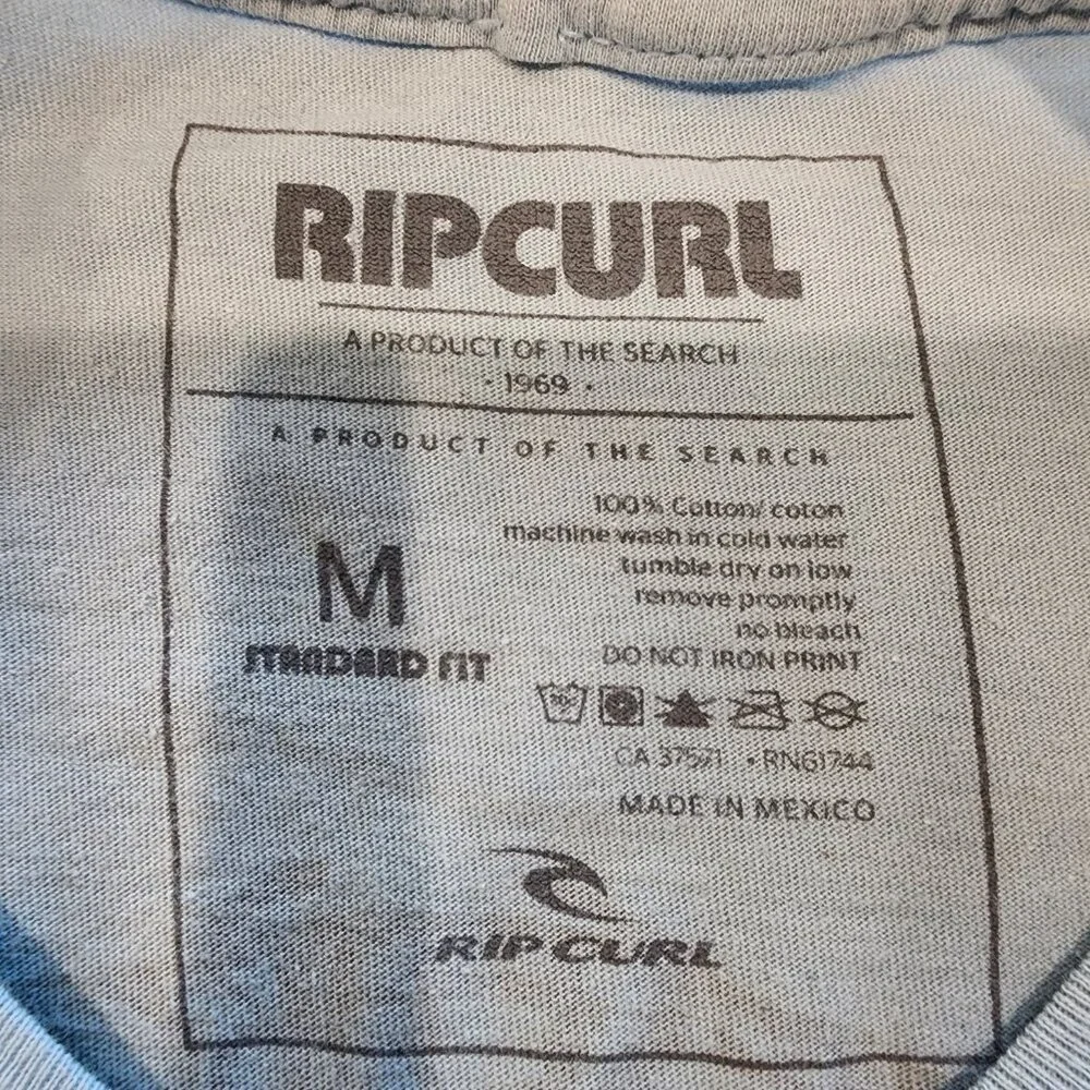 Rip Curl Youth Blue Logo T-Shirt Size M Surf Graphic 100% Cotton Short Sleeve